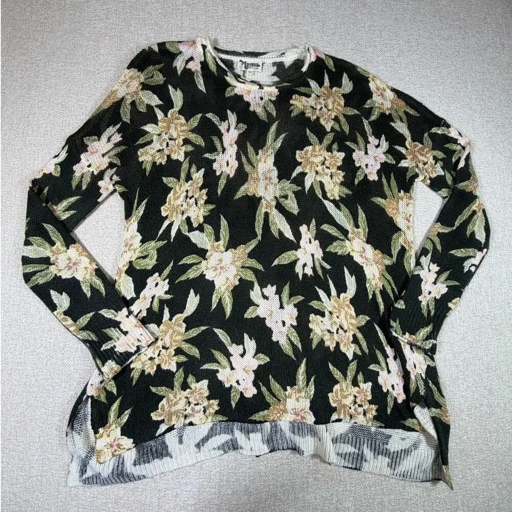 Mumu Mellow Women S Olive Green Forest Florest Lagenlook Resort Pullover Sweater